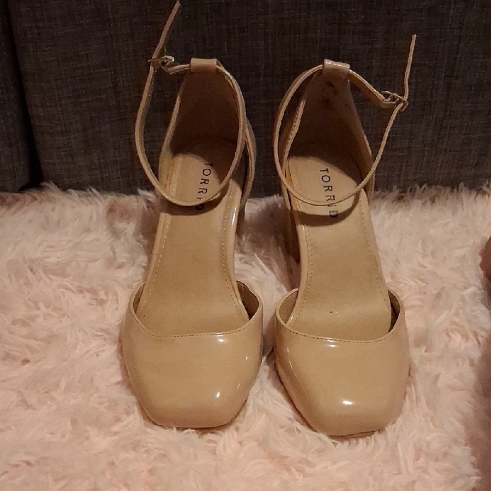 Torrid Nude Ankle Strap Heels